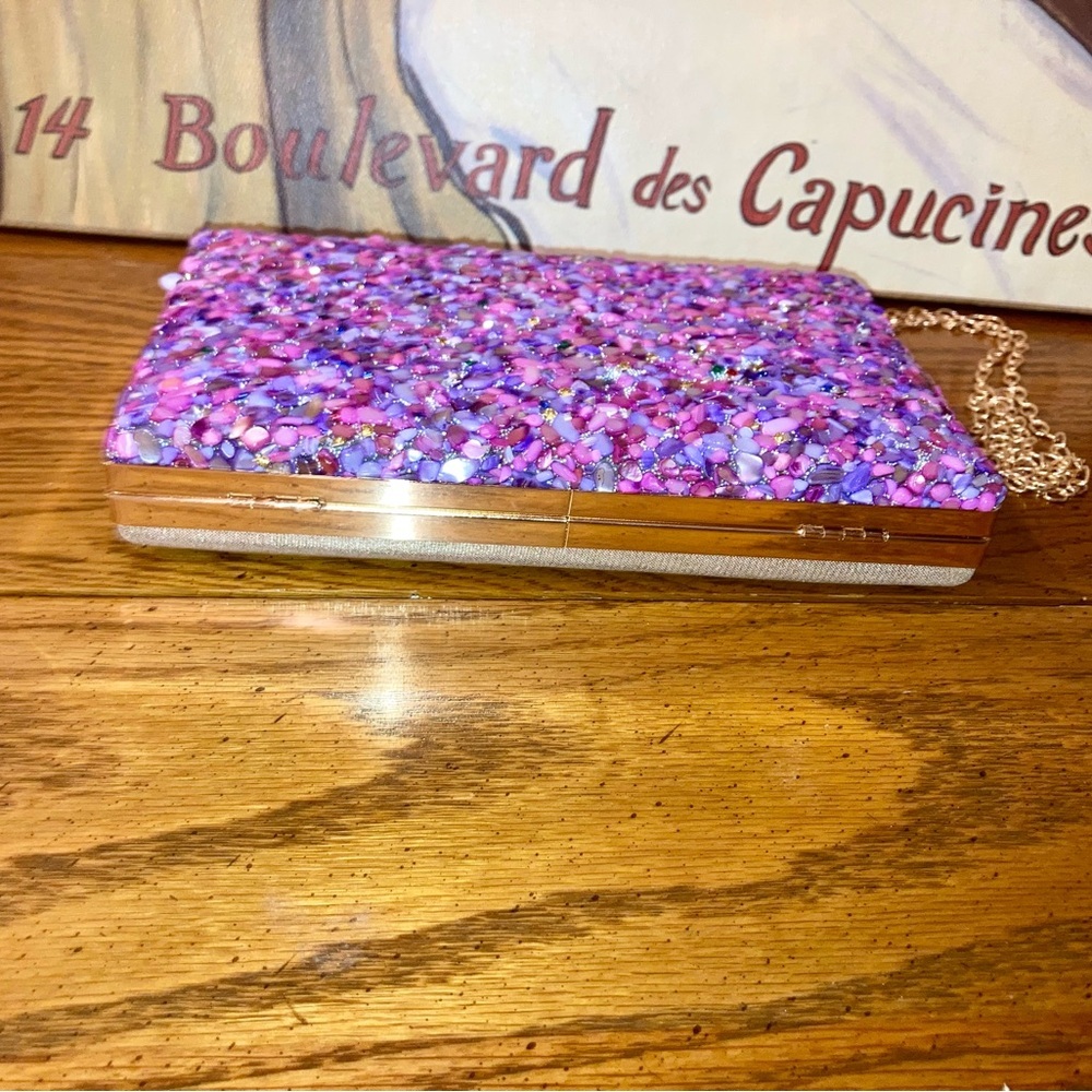 Embellished Crossbody/Clutch NWOT Purples, Pink and Rhinestones   - - Picture 11 of 16
